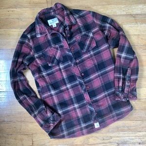Legendary Whitetail Red Black Olive plaid flannel